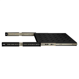 Полка выдвижная 19" ExeGate ECSS-FS800-B (перфорированная, глубина 475мм, крепление 19" 1U, для напольных шкафов и стоек глубиной 800мм/1000мм, нагрузка до 40кг, цвет черный RAL 9004) EX301147RUS