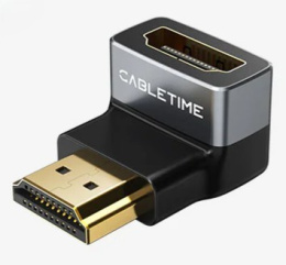Угловой адаптер CABLETIME CP43G (CT-HMF8K-AGL) HDMI 8K HDMI 2.1 «папа-мама» — идеальное решение для ограниченного пространства