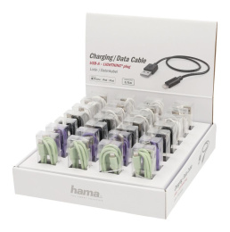 Кабель HAMA H-187244, Lightning m - USB m , 0.75м, MFI, ассорти [00187244]