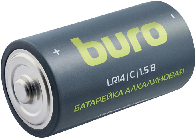 C Батарейка Buro Alkaline LR14,  2 шт. 7500мAч