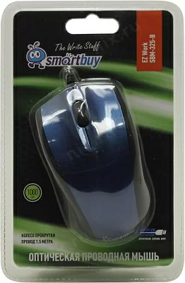 Манипулятор SmartBuy EZ Work Optical Mouse SBM-325-B (RTL) USB 3btn+Roll