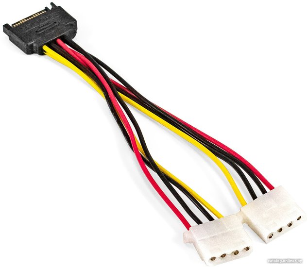 Кабель питания SATA ExeGate EX-CC-SATAM2MF (15pin M/2xMolex F) EX294795RUS