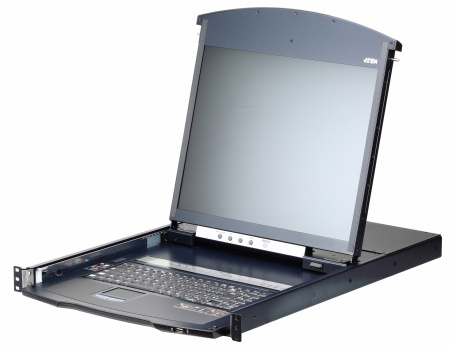 KVM консоль ATEN KL1108VN-AXA-RG, электрон., KVM, 1 local user USB/VGA/DVI-D консоль LCD 19"+32 IP user 8 cpu PS2/USB/Sun+VGA /RS232, без модулей, 1920x1200 60Hz 50м/IP , 1U 19", исп.спец.модули и UTP, OSD, не каскад., [ATEN KL1108VN-AXA-RG]