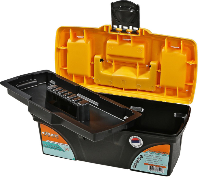 Ящик для инструментов Sturm! TBPROF13 7л 1отд. черный/оранжевый