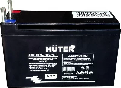 Батарея аккумуляторная Huter 64/1/54 12В 7Ач SLA