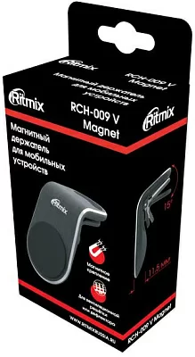 Держатель Ritmix RCH-009 V Magnet магнитный черный (80000771)