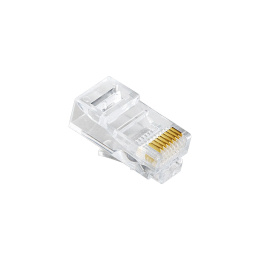 Коннектор ExeGate PL45-C5-8P8C-100 RJ-45 Кат.5e 8P8C под одножильный кабель UTP, золотое напыление 100шт EX158091RUS