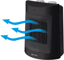 Тепловентилятор керамический Vitek Midnight VT-2064,  1800Вт,  с термостатом, 2 режима, черный