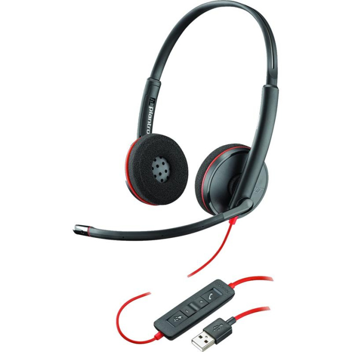 Гарнитура проводная Blackwire 3325, BW3325-M, MICROSOFT TEAMS CERTIFIED, USB-A, STEREO USB & 3.5MM HEADSET 76J21AA