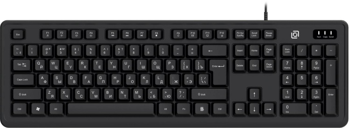 Клавиатура Оклик K175 черный USB Multimedia кабель 1.8м
