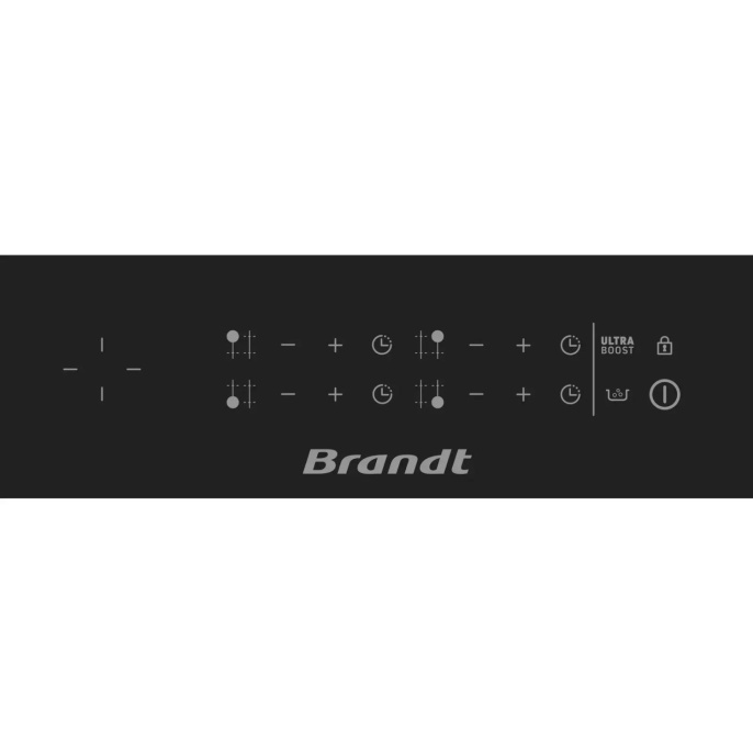 Варочная поверхность Brandt Индукционная варочная панель Brandt, 4 зоны приготовления, 14 уровней мощности, индикация остаточного тепла, таймер, Ultraboost, черный цвет (BPI3641PB)