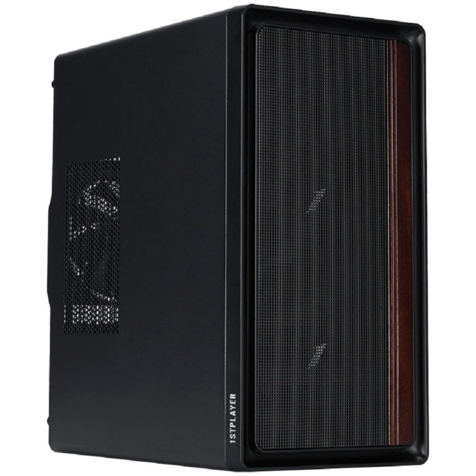 1STPLAYER Корпус WD1 Black / mATX / 3x120mm fans / WD1-BK-3F