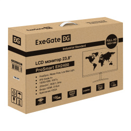 Монитор 23.8" 100 Гц ExeGate ProSmart EH2400 (IPS LED Grade A+, FHD, 1920x1080@100Hz, 16:9, 250cd/m2, 1500:1, 178°/178°, 3-5ms, D-Sub, HDMI, FreeSync, Flicker-free, Low Blue Light, HDMI cable 1.5m, VESA, регулировка наклона (tilt), black) EX300419RUS