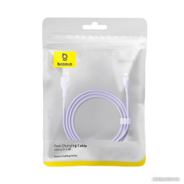 Кабель Baseus P10355700511-00 Pudding Series Fast Charging USB to iP 2.4A 1.2m Nebula Purple передача данных: 480 Мбит/с, поддержка быстрой зарядки