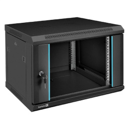 Exegate EX298605RUS Шкаф телекоммуникационный 19" настенный 6U ExeGate EC-WM-6U.450.G.BLACK 19”, 6U, 600x450x370mm ШхГхВ , передняя дверь закаленное стекло, съемные боковые панели, пыле- и влагозащи