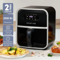 Аэрогриль Galaxy Line GL2528 с функцией сушки овощей и фруктов, 2000Вт, съемный контейнер 4л, 5 программ приготовления, регулировка температуры от 40 до 200°С, сенсорная панель управления, таймер на 60 минут, led-дисплей, нагревательный элемент из нержав