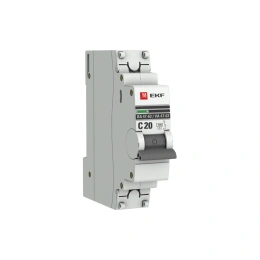 Автоматический выключатель EKF 1P 20А (C) 4,5kA ВА 47-63 PROxima mcb4763-1-20C-pro
