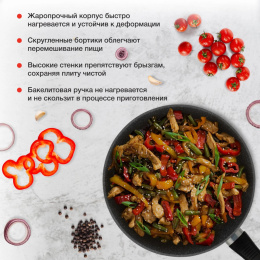 Сковорода Starwind Chef Induction SW-CHI4028GR круглая 28см покрытие: Pfluon ручка несъемная без крышки серый