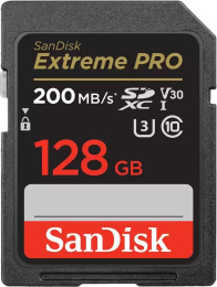 SecureDigital 128GB SanDisk SDXC Extreme Pro UHS-I Class 3 U3 V30 200/140 MB/s SDSDXXD-128G-GN4IN