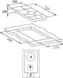 Газовая варочная панель WEISSGAUFF HGG 320 BGR,  2 конфорки,  закаленное стекло,  черный