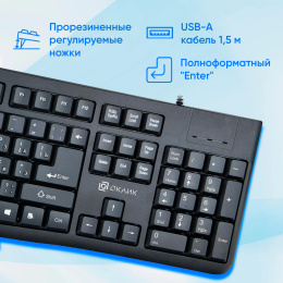 Клавиатура Oklick K135, USB, мембранная, черный [1914788]