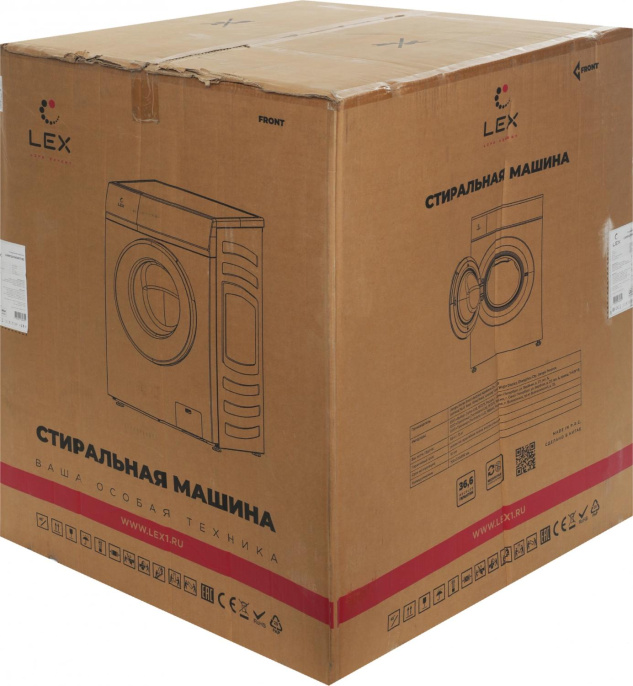 Стиральная машина LEX LWM12014GrIThD, с фронтальной загрузкой, 12кг, 1400об/мин, с паром, инверторная