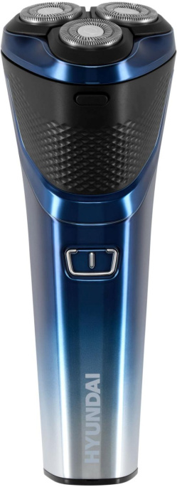 Бритва роторная Hyundai H-SH8089 реж.эл.:3 питан.:аккум. голубой/черный