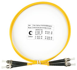 Оптический патч-корд duplex ST-ST 9/125 SM Cabeus FOP(d)-9-ST-ST-1m 1 метр желтый LSZH