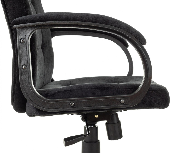 Кресло руководителя Бюрократ CH 002, ткань, до 120кг, топ-ган, фиксированные подлокотники,  черный