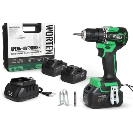 Дрель-шуруповерт бесщеточная WORTEN 2x4.0Ач, 21В IM КА-90000575