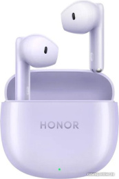 Наушники Honor Earbuds X6 Purple PET-T10 парное соединение, индикатор состояния, поиск наушников, прием/сброс вызова, управление воспроизведением, 20 - 20000 Гц, Bluetooth 5.3
