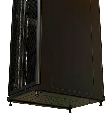 Шкаф серверный WRline (WR-TT-4268-DD-RAL9004) напольный 42U 600x800мм пер.дв.перфор.2ств. задн.дв.перфор.2-хст. 2 бок.пан. 800кг черный 710мм 2055мм IP20 сталь