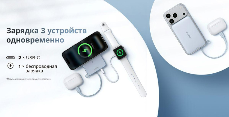 Ugreen выпустила многофункциональные зарядки MagFlow с поддержкой Qi2 25W