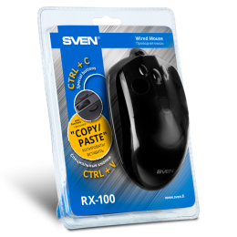 Мышь SVEN Optical Mouse RX-100 Black RTL USB 6btn+Roll SV-020286