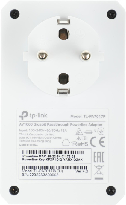 Сетевой адаптер HomePlug AV TP-Link TL-PA7017P KIT AV1000 Gigabit Ethernet упак.:2шт