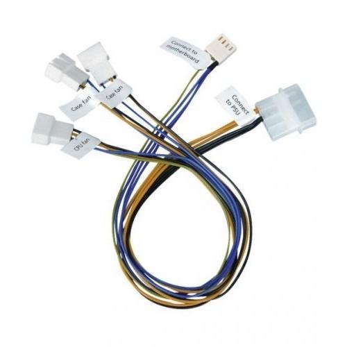 Procase CBL-1TO3-PWM Кабель разветвитель на 3 PWM вентилятора, 450 мм 3*4pin to fan + 1*Molex to PSU + 1*4pin to MB