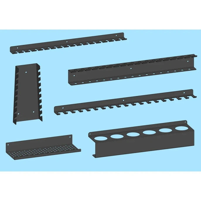 Комплект держателей для инструментов настенный, черный, большой (6 предметов) Parallax Параллакс 500BX0000000006-PLK