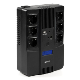 ИБП Бастион SKAT-UPS 800-AID-IN-1x9 {Line-interactive, 800/480Вт, LCD-дисплей, USB/ RJ-45, АКБ 1х 9Ач, сверху ЕВРО 3+3, МПТ} 8935
