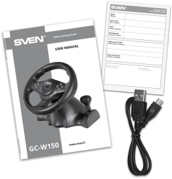 Руль Sven GC-W150 16кноп. с педалями черный