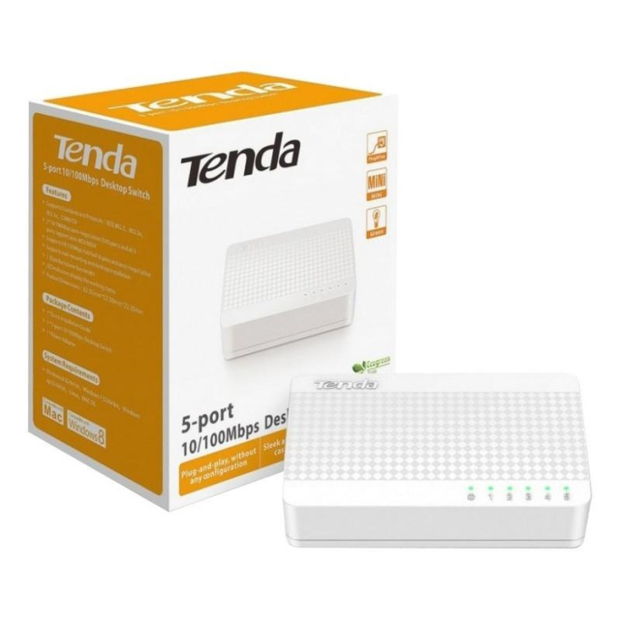 TENDA S105 Коммутатор настольный 5-Ports 10/100 Base-TX