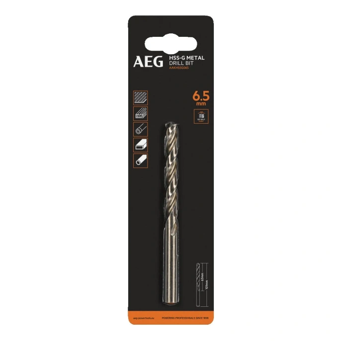 Сверло по металлу HSS-G (6.5х63х101 мм) AEG AAKHSSG065 4932479313