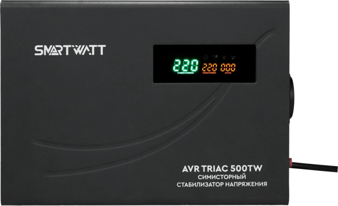 Стабилизатор напряжения Smartwatt AVR Triac 500TW 500ВА черный 4512020380004