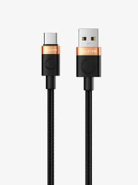 Кабель CABLETIME CAP5H (CT-AMCM2A-AOB1) 1м USB-A - USB-C алюминий и ПВХ + плетеный для смартфонов