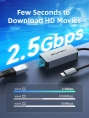 USB-Хаб CABLETIME CB57G (CT-CML2500-AG) – USB 3.0 Type-C, 2.5G RJ45 для ноутбуков