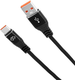 Кабель Digma USB Type-C (m) -  USB (m),  1м,  3A,  черный [dg-usba-с-1m-27w]