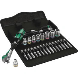 Набор инструмента WERA 8100 SA 9 Zyklop Speed трещотка 1/4, биты, головки, дюймовый, 28 пр. WE-004019