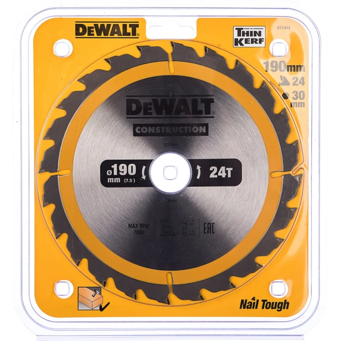 Пильный диск CONSTRUCT (190х30 мм; 24 ATB) DEWALT DT1944