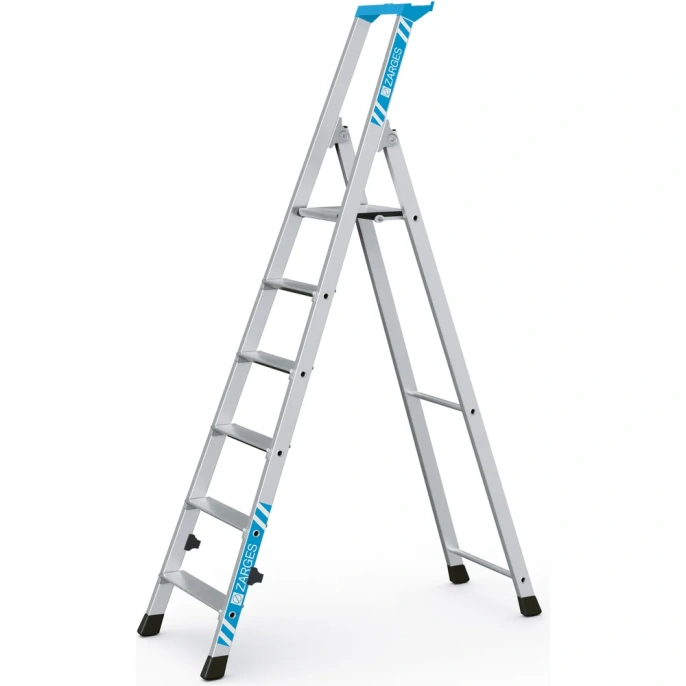 Стремянка с закрепленными завальцовкой ступенями Zarges Nova S 6 ступеней K470 40841 42456