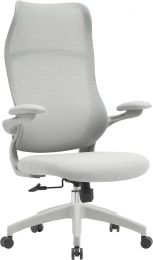 Кресло Cactus CS-GMC505-GY, сетка/ткань, до 100кг, откидные подлокотники,  серый
