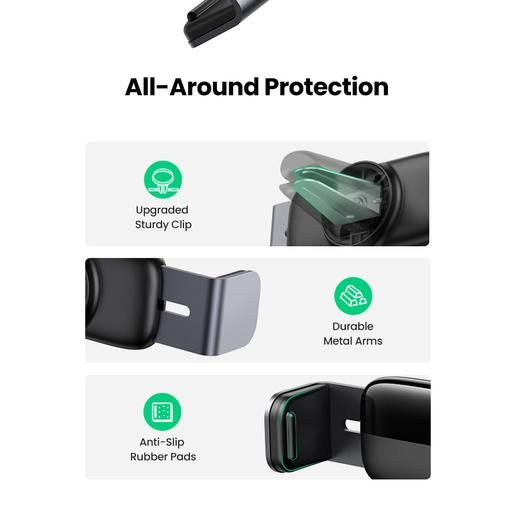 Держатель автомобильный для мобильного устройства UGREEN LP120 (10422) Air Vent Phone Holder. Цвет: серый космос